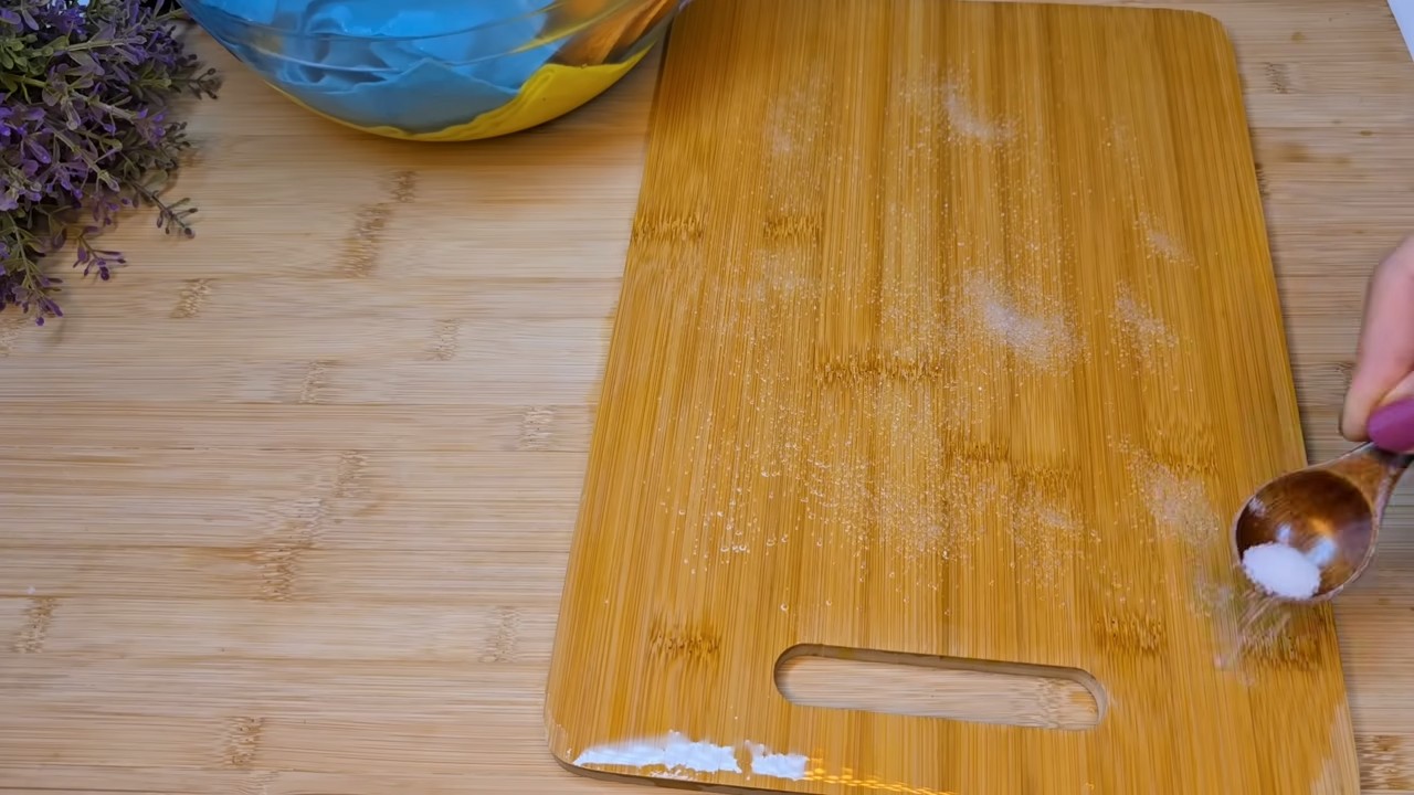 Clean wooden cutting board